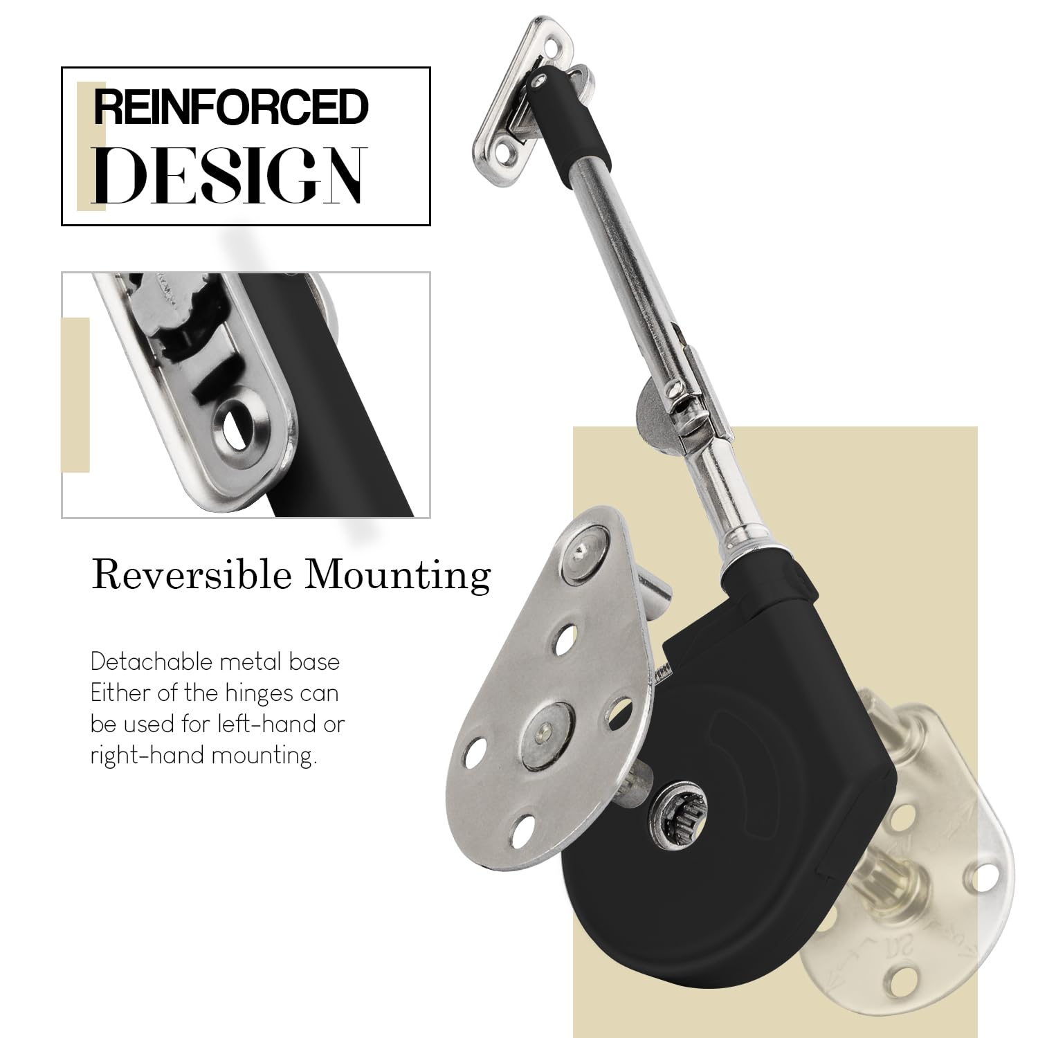 Morinbo lid stay installed on left or right side for versatile fit