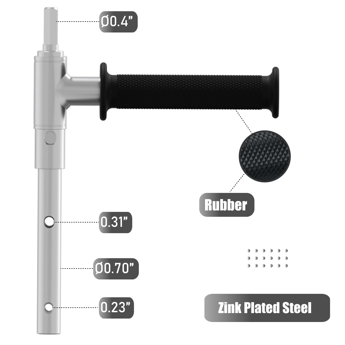Mormysh Ice Auger Drill Adapter shows 18mm output shaft for reliable power transfer