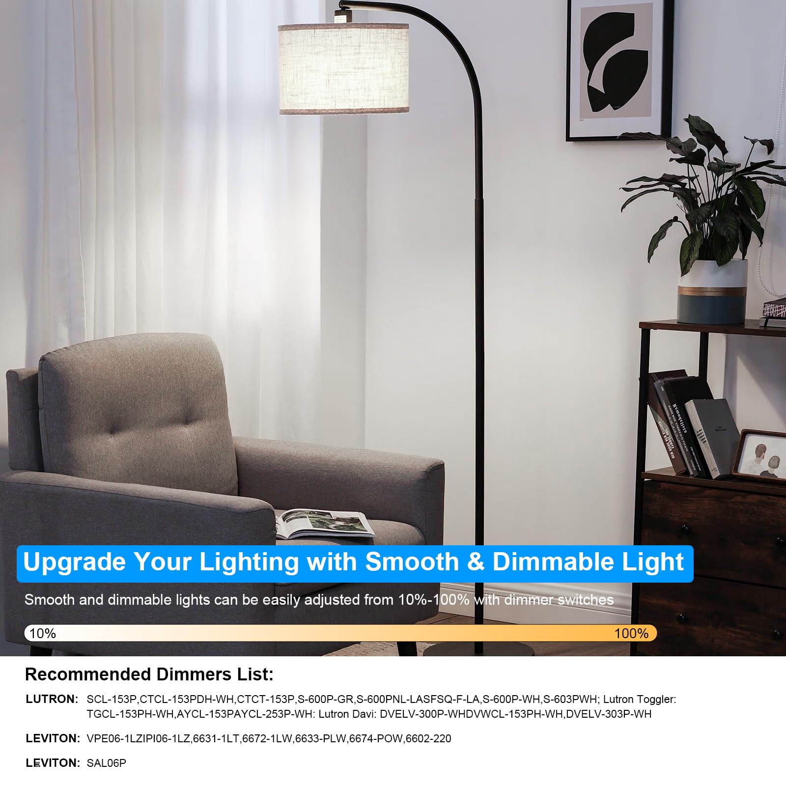 MorningLight A15 bulb in pendant light delivers instant full brightness.