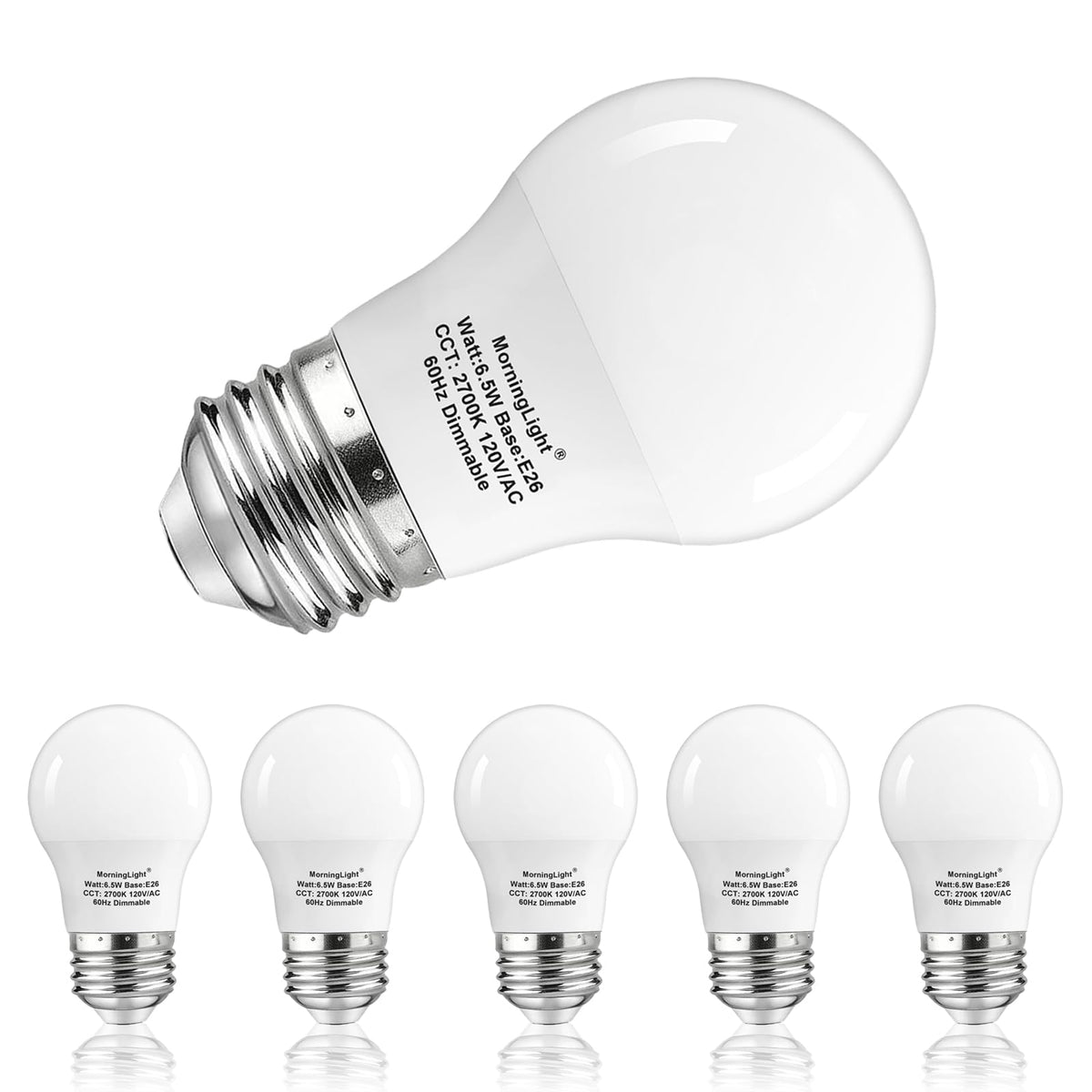 MorningLight A15 bulb in warm white 2700K for cozy spaces.