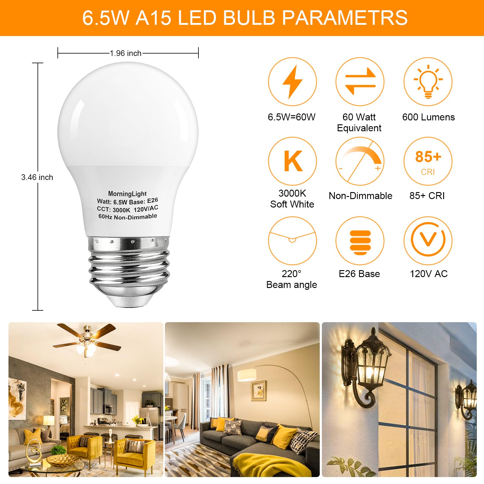 MorningLight A15 LED bulb provides 60W-equivalent brightness for kitchens
