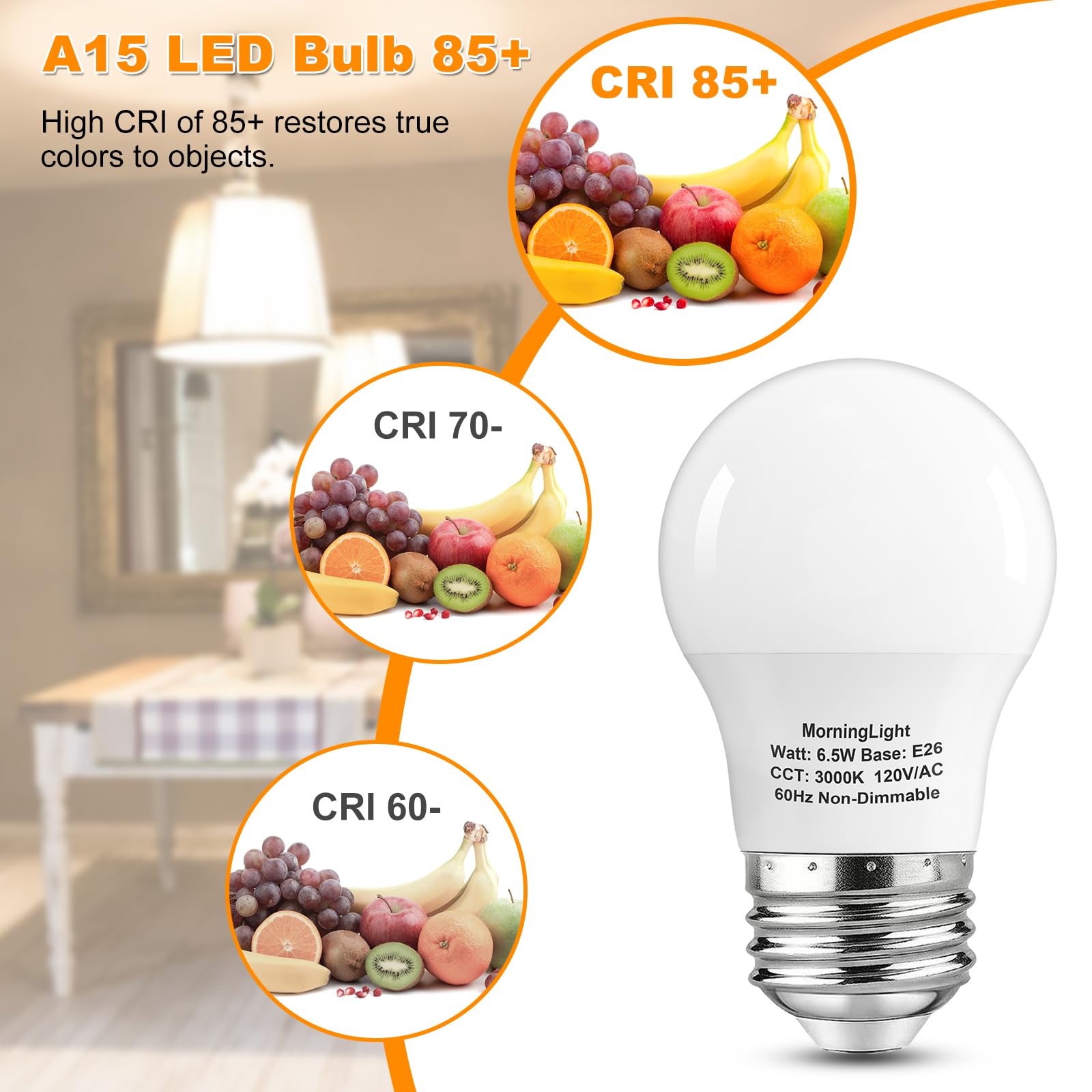MorningLight A15 LED bulb ideal for kitchen and living room lighting