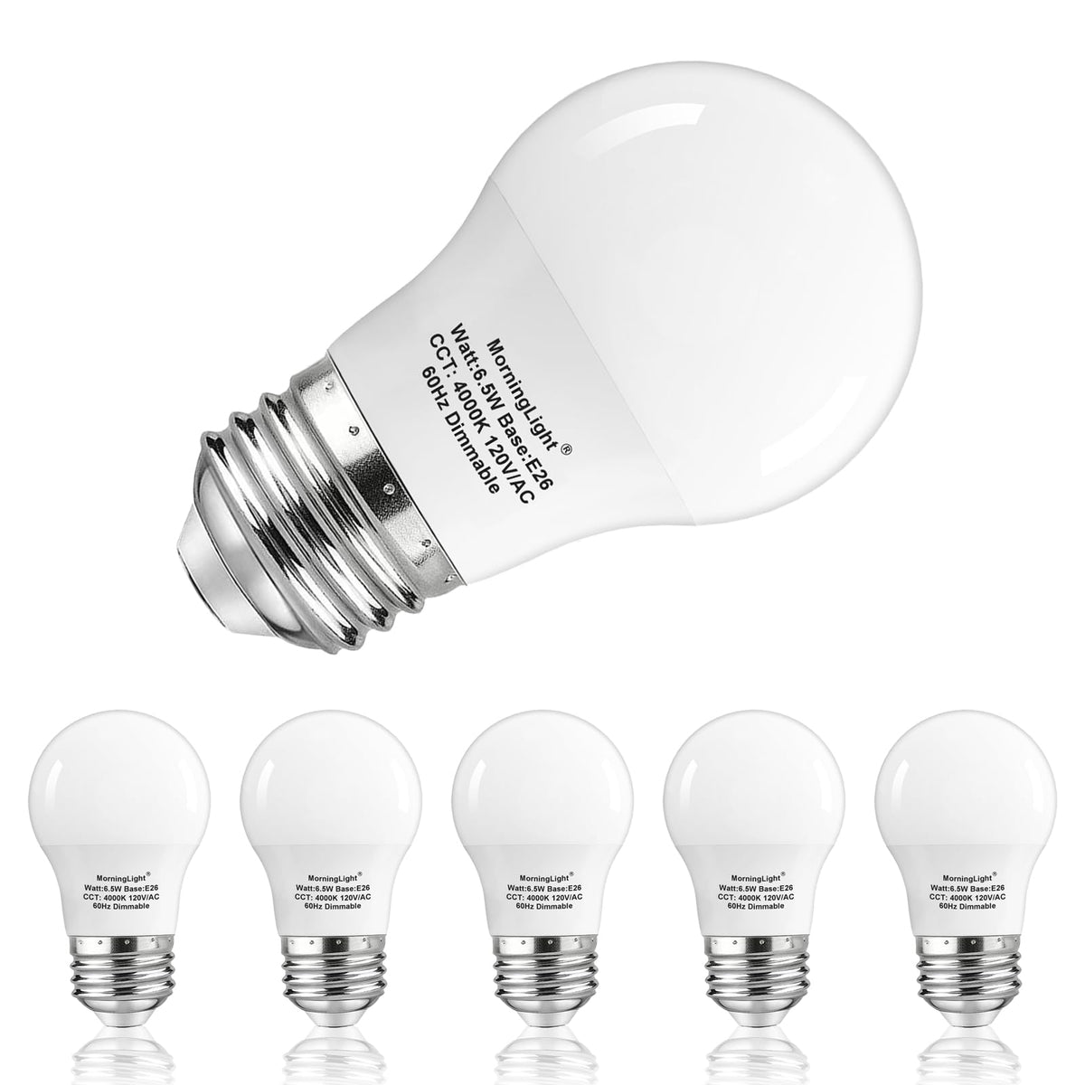 MorningLight A15 LED bulbs 6-pack provide steady brightness and energy efficiency.