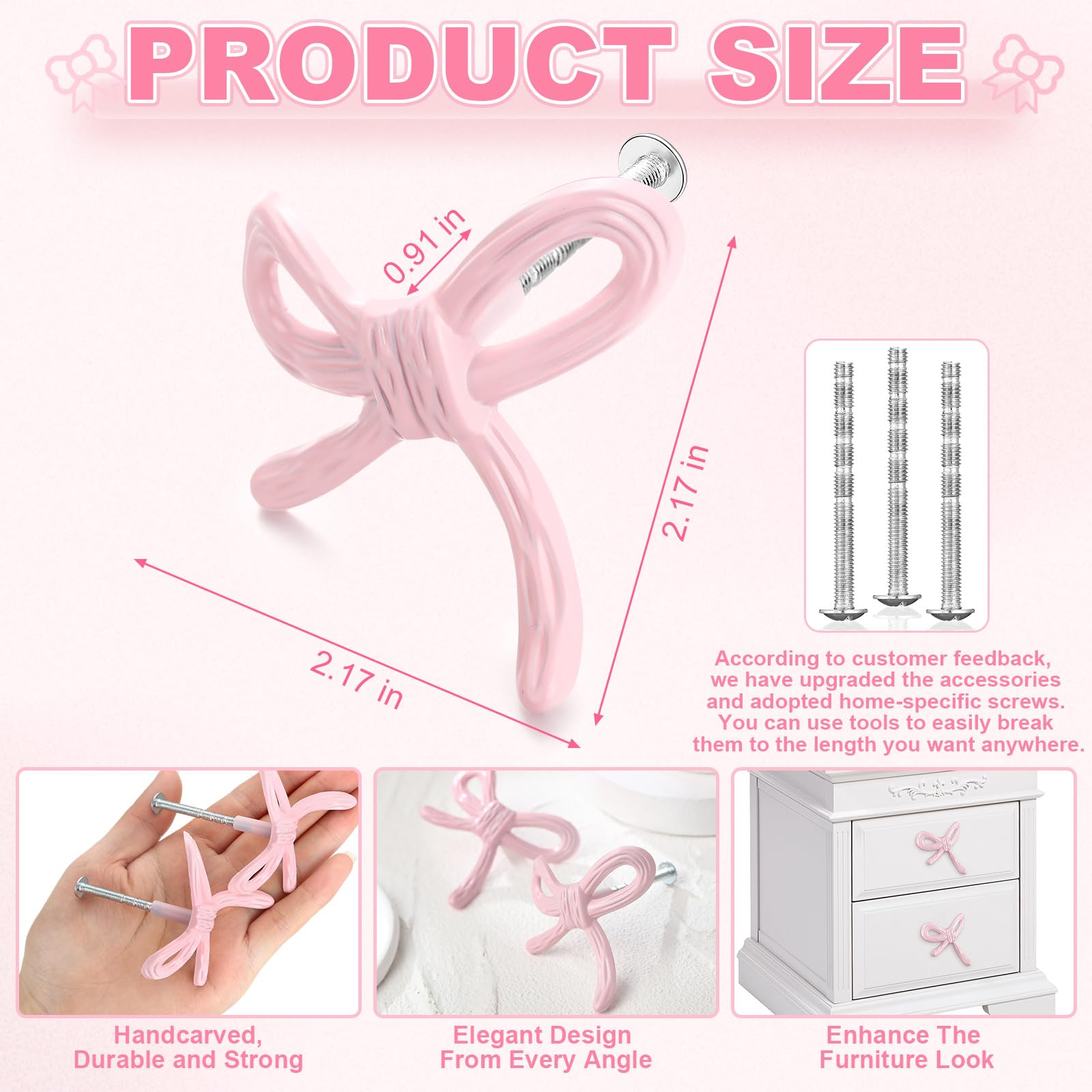 MorningRo coquette pink bow design adds elegant charm to any dresser