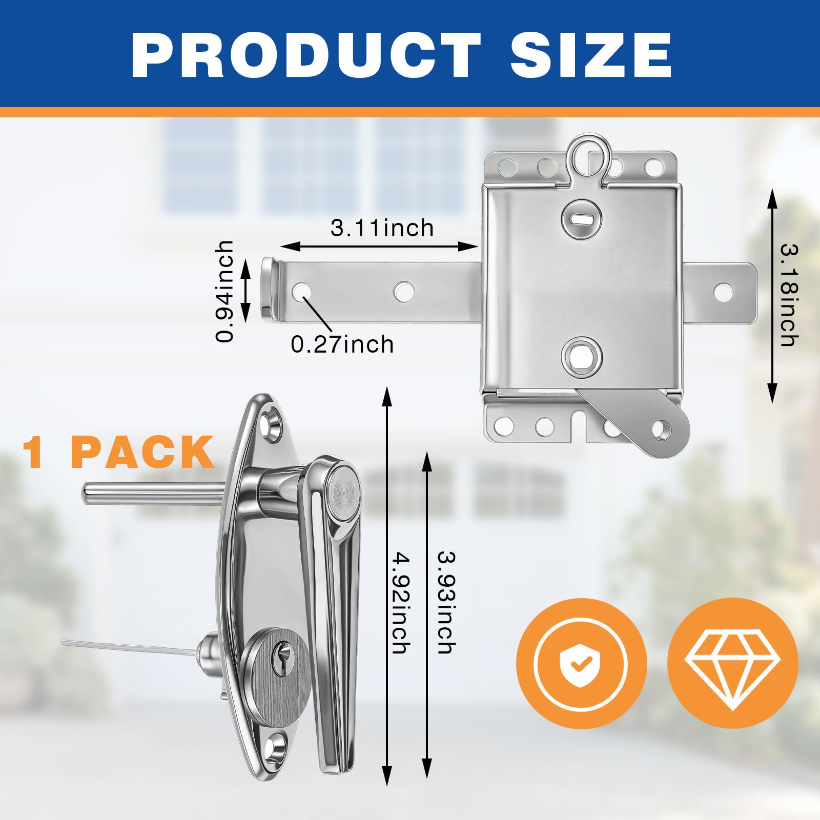 MorningRo garage door lock kit inside side latch captures quick, tool-friendly installation