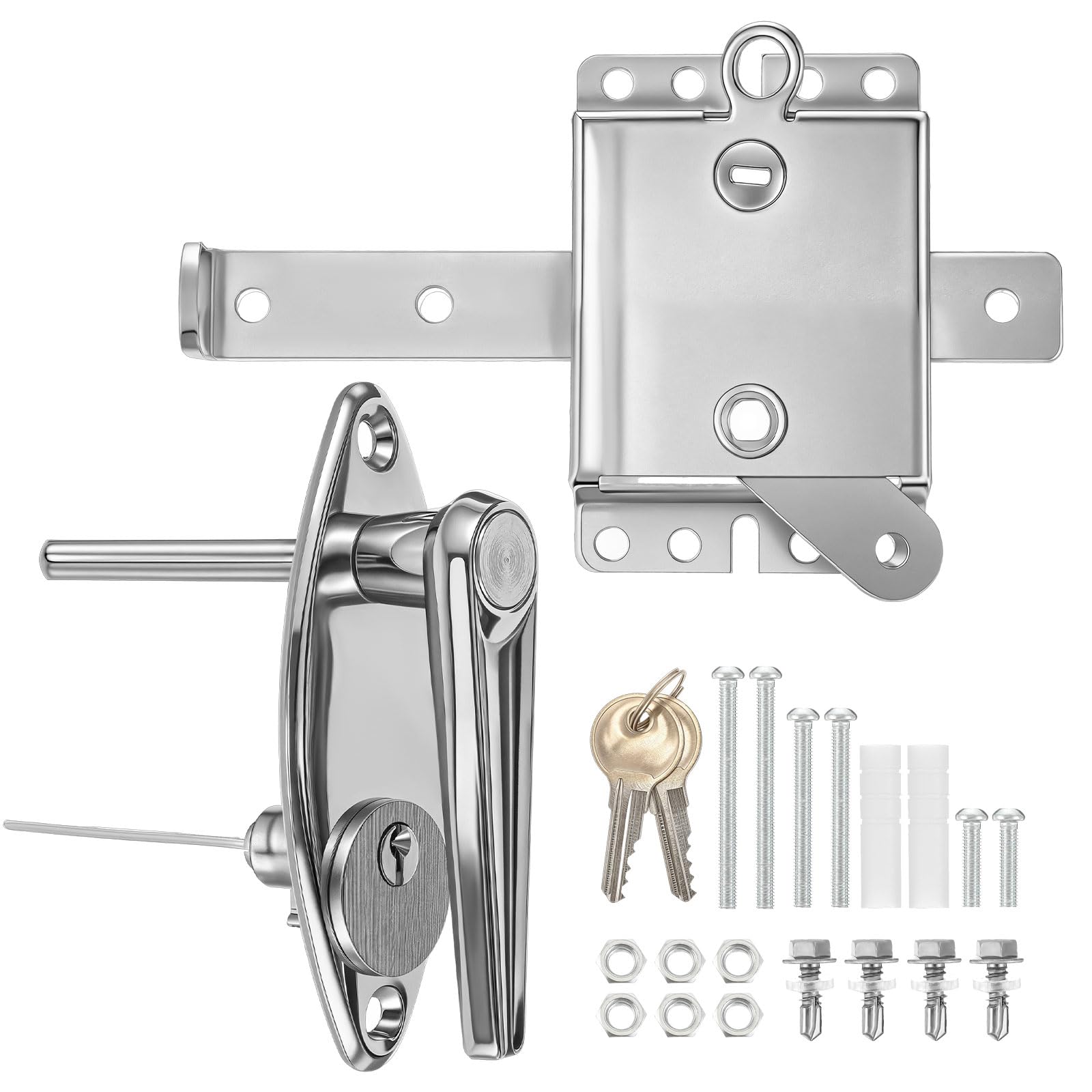 MorningRo garage door lock kit L-handle closeup shows secure mechanism for home safety