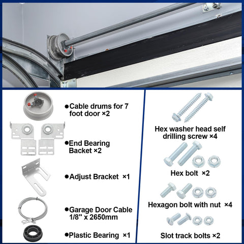 MorningRo kit cables and drums ready for smooth door operation