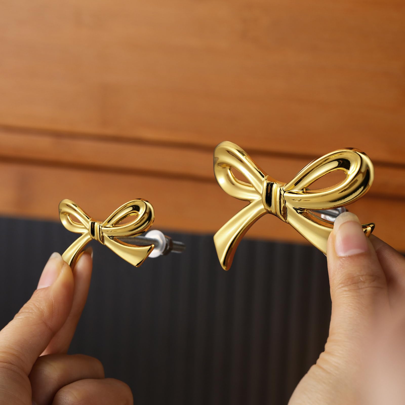 MorningRo Gold Bow Kitchen Handle adds refined detail to cabinets and shelves