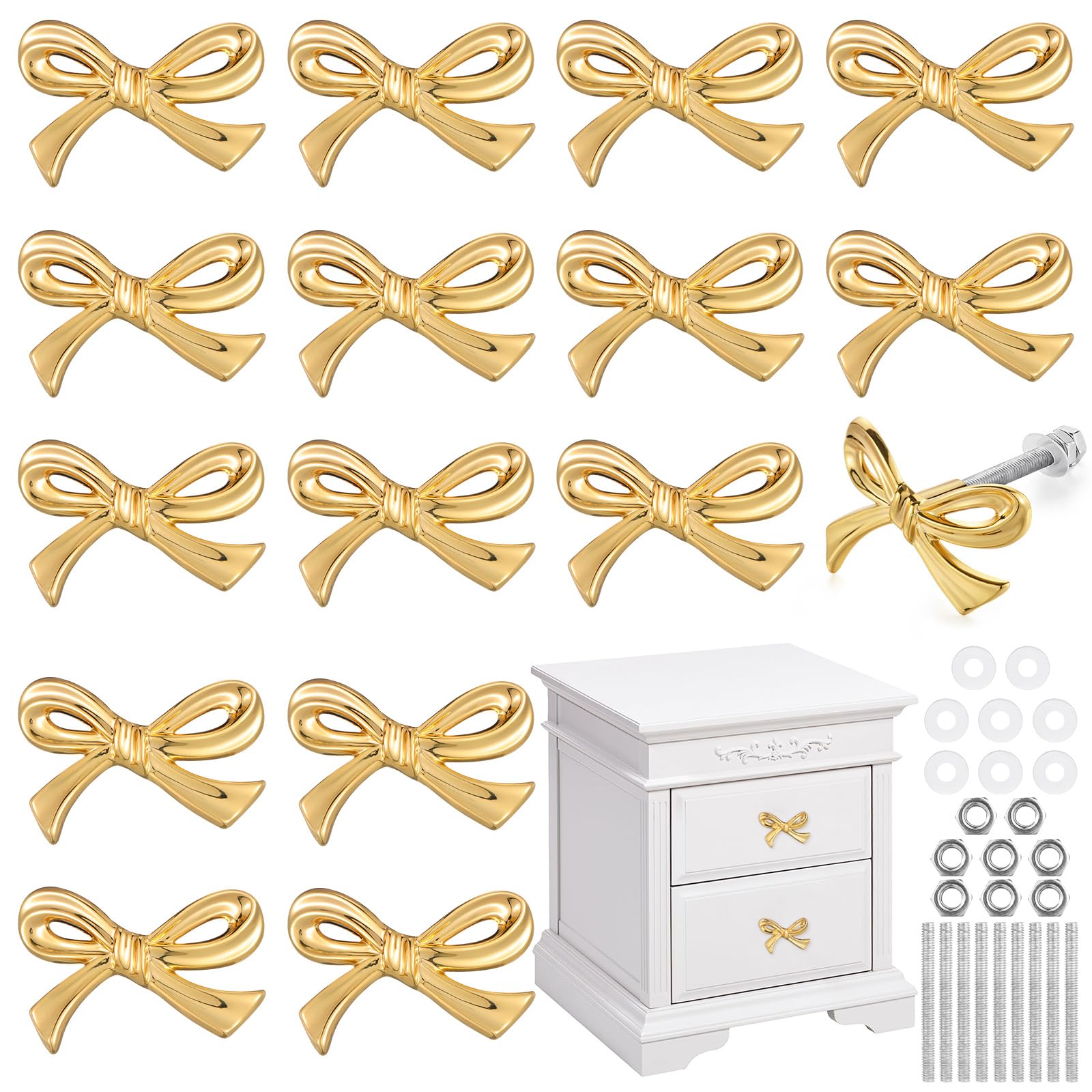 MorningRo gold bow knob for dresser drawers adds timeless elegance and easy installation.