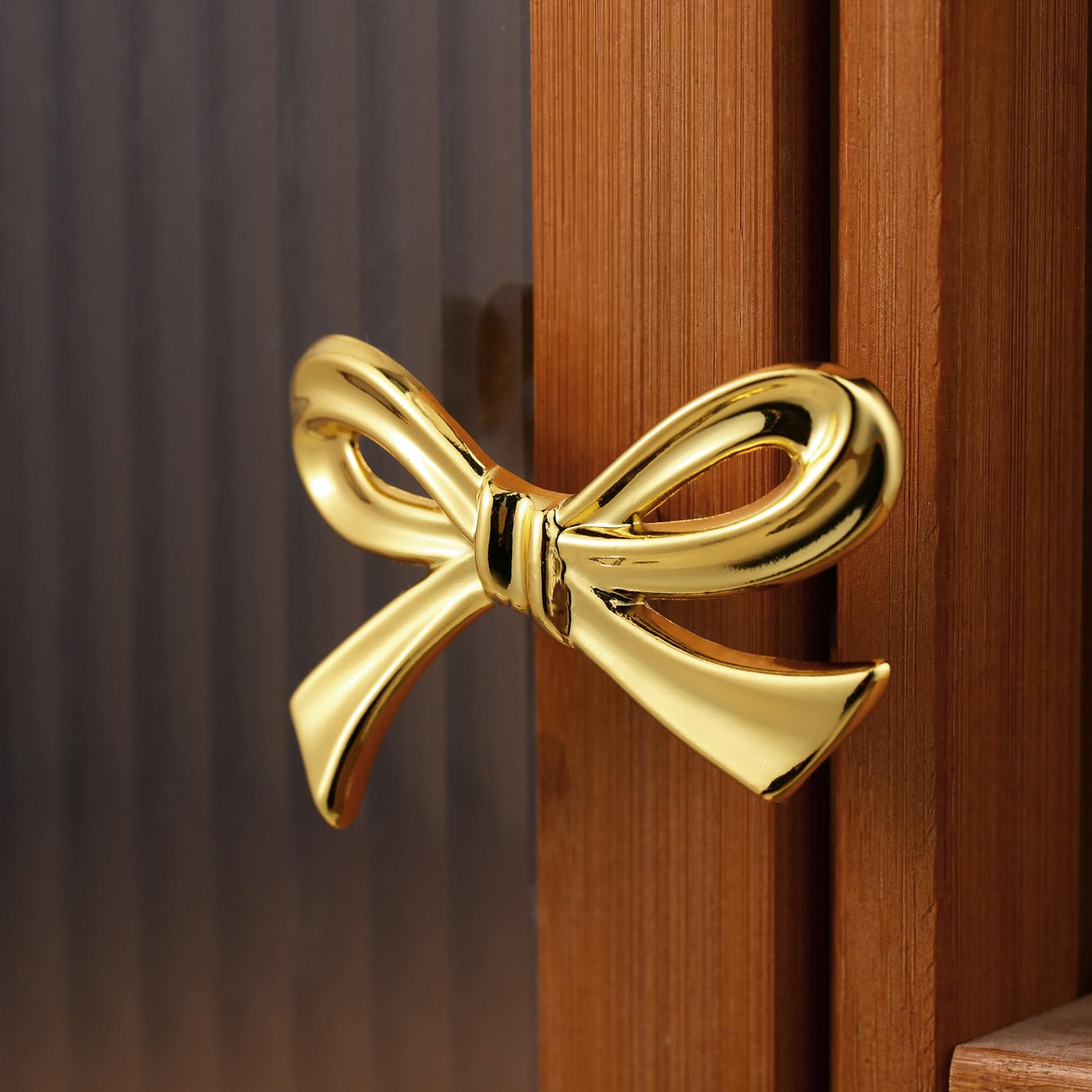 MorningRo Gold Bow Nightstand Pull offers easy upgrade for wardrobes and drawers