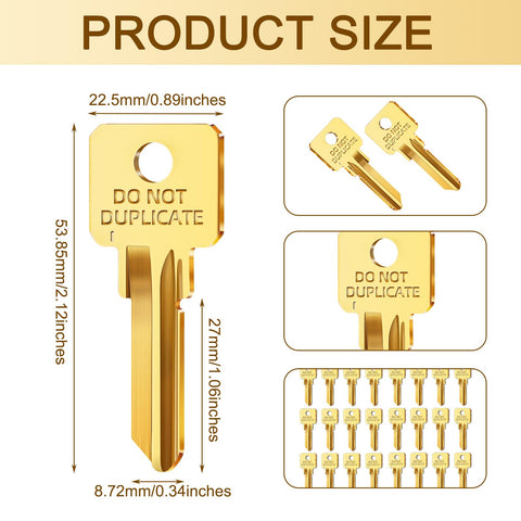 MorningRo gold key blanks with DO NOT DUPLICATE stamp for secure key control.