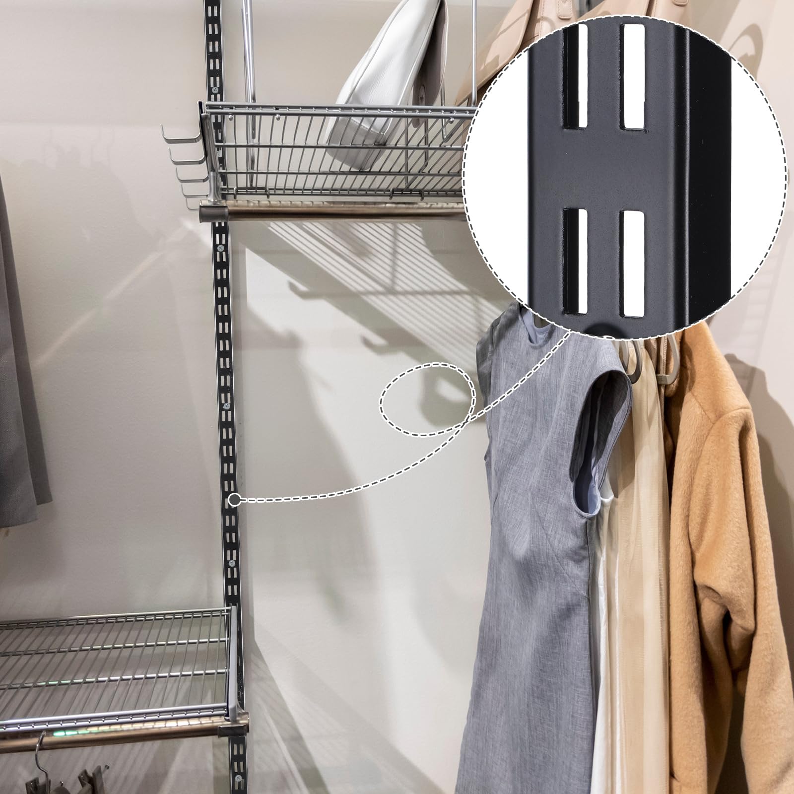 MorningRo linen closet storage optimization with rails
