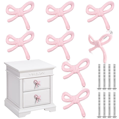 MorningRo pink bow drawer knobs provide durable metal pulls with easy installation