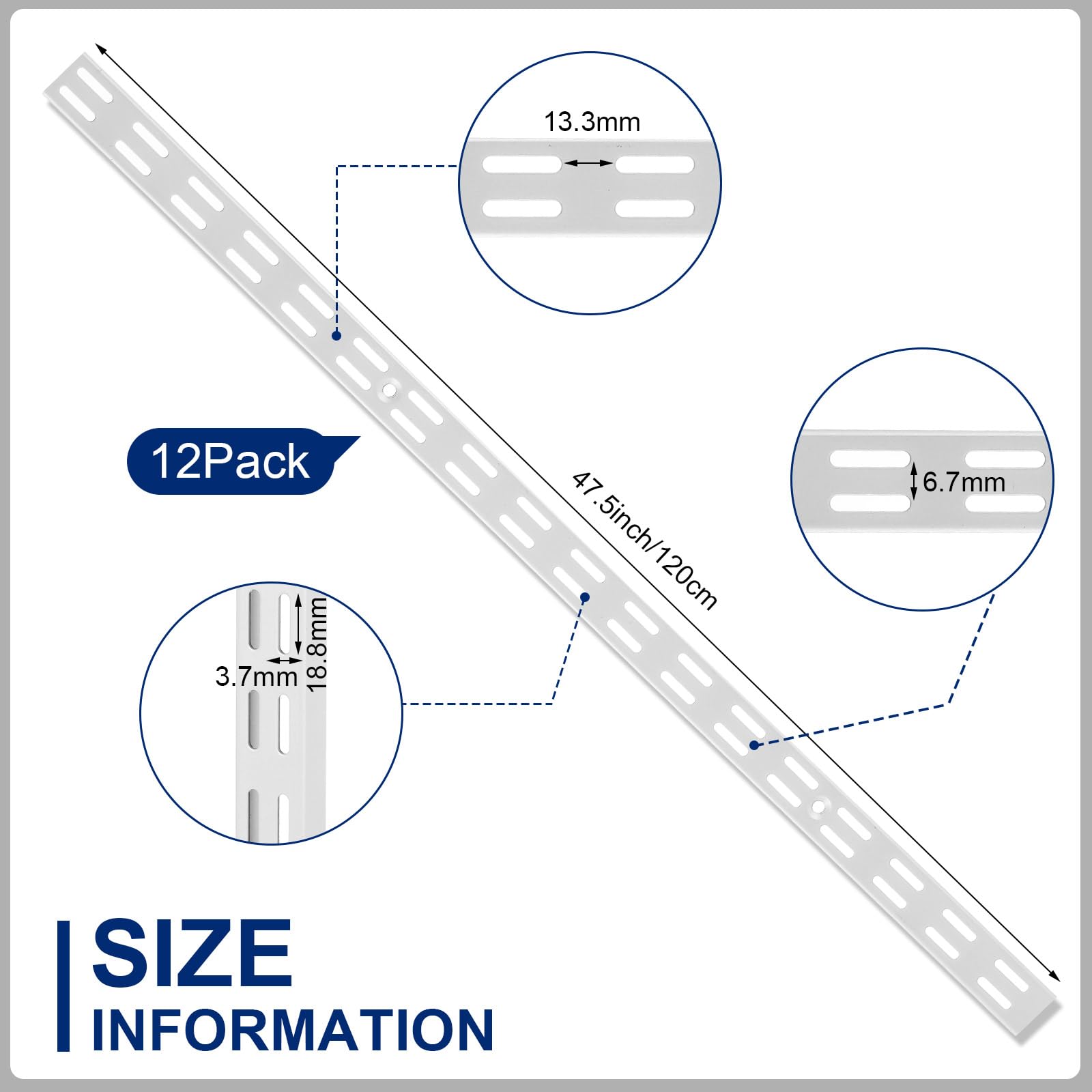 MorningRo white twin track upright supports strong, versatile shelving in any room.