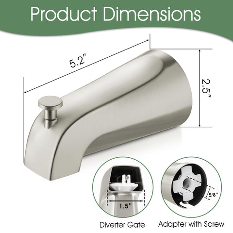 Mornwaen bathtub spout connection for 1/2-inch copper pipes ensures a clean fit