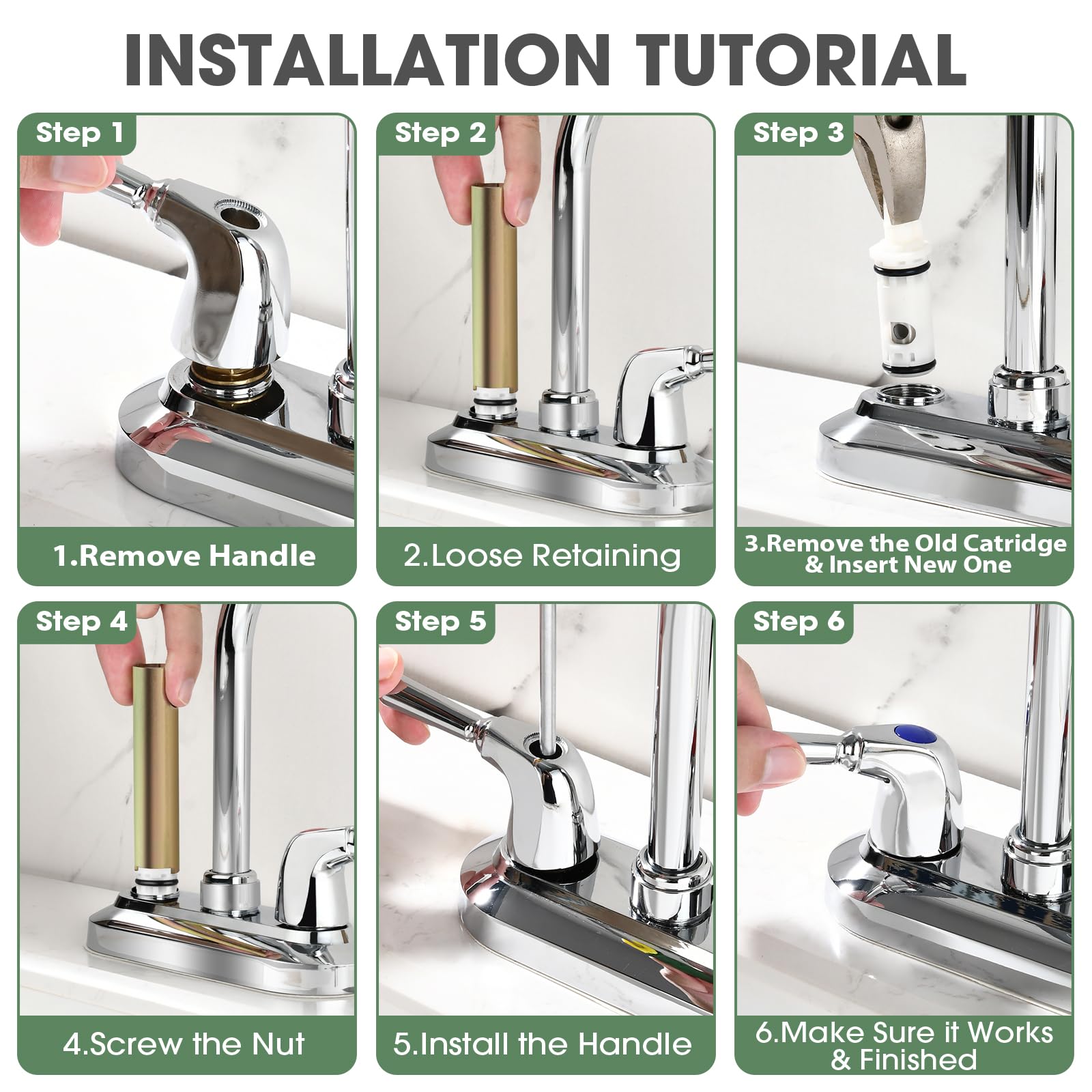 Mornwaen faucet repair complete setup shows refreshed faucet performance.
