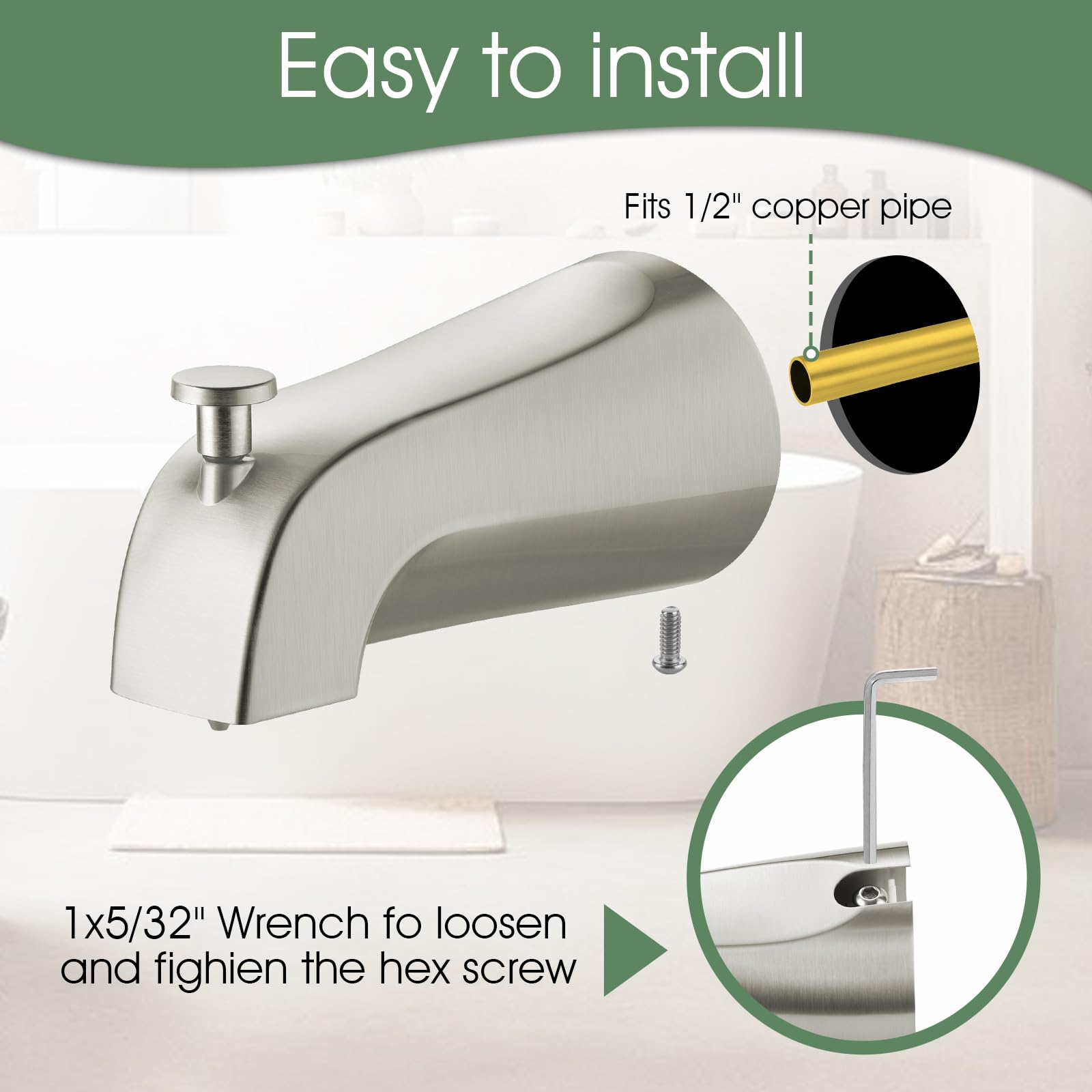 Mornwaen plumbing tape included for a secure, leak-resistant seal