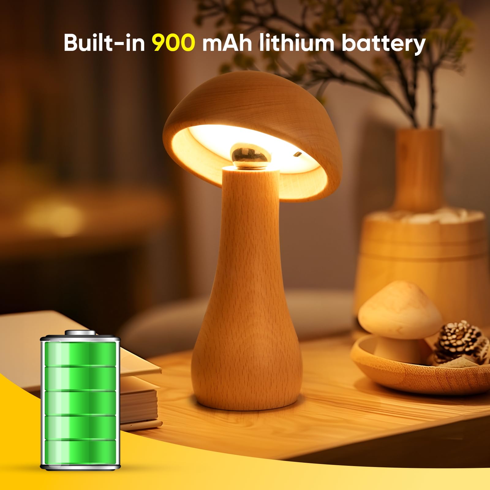 Moroommt gift-ready mushroom lamp adds warm decor to nursery or office.