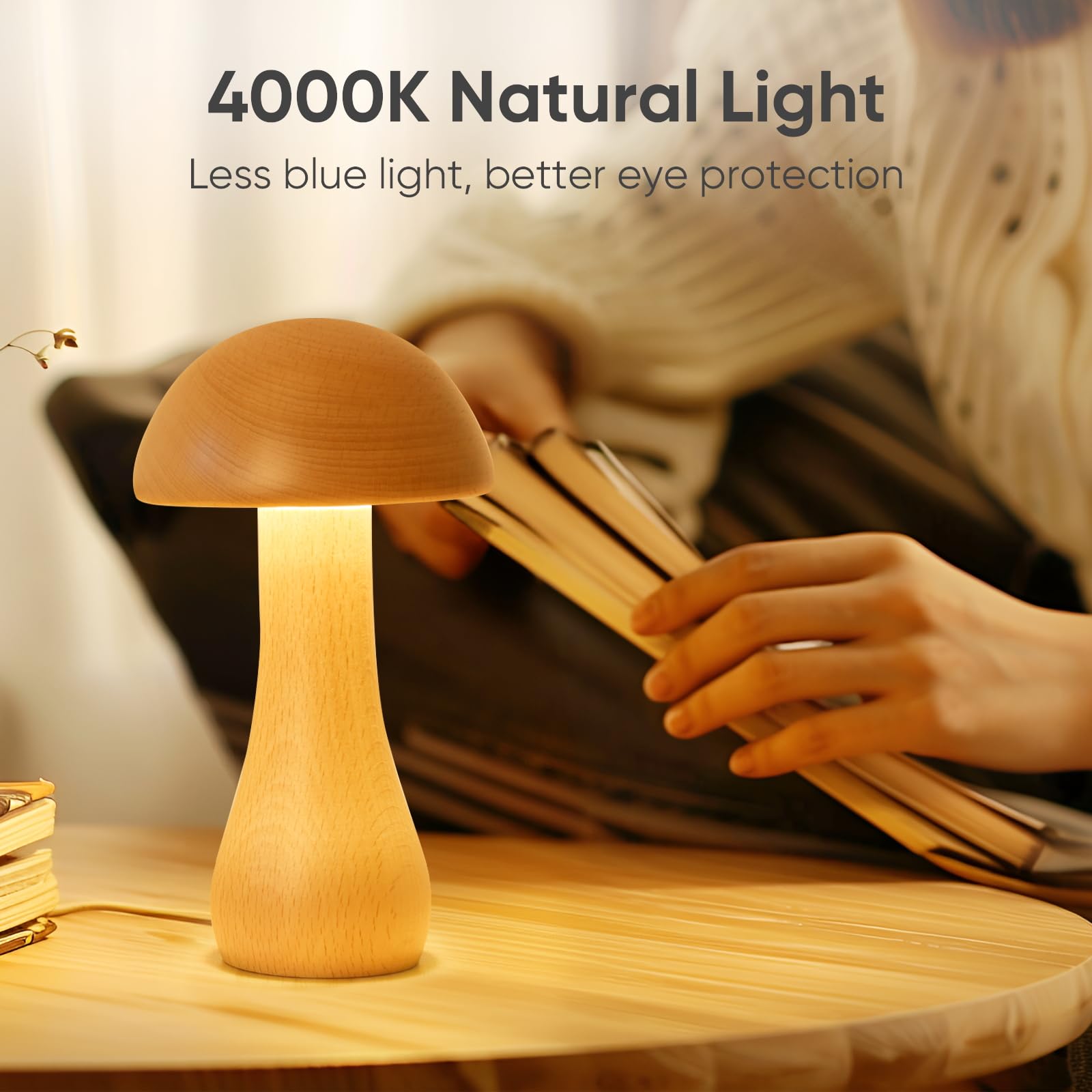 Moroommt cordless lamp charges via USB for easy bedside use.