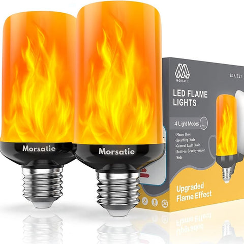 Morsatie upgraded flame bulbs in 4 modes illuminate cozy spaces with a true-to-life glow.