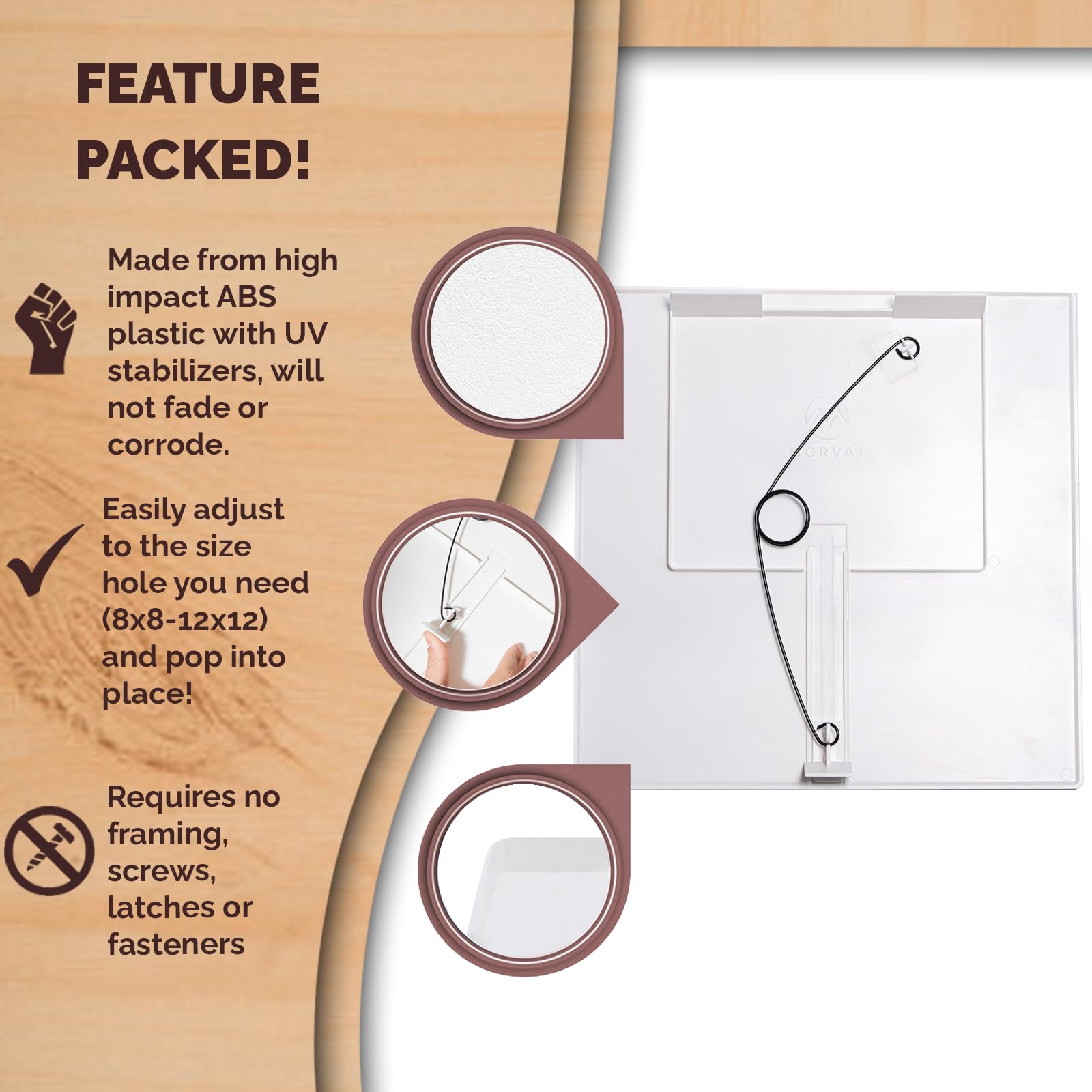 Morvat white wall plate blends with decor and accepts paint.