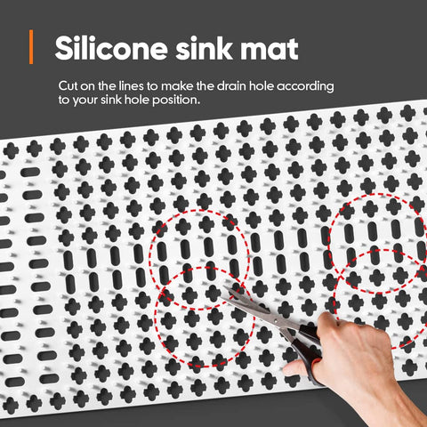 Moryimi sink mat features cleaning brush for easy corner cleaning