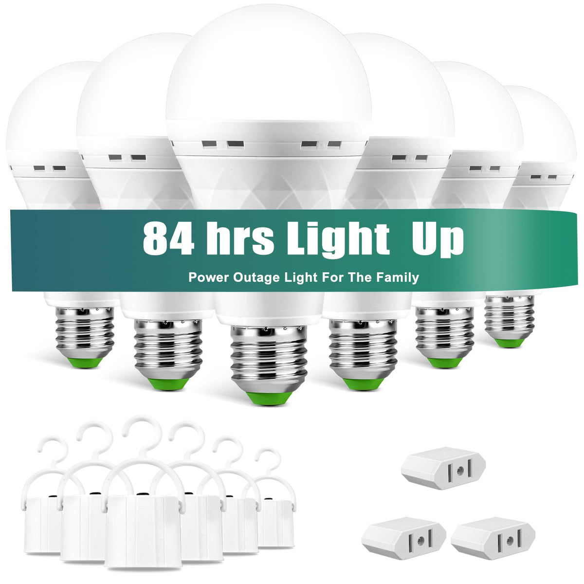 MOSLIAN emergency bulb with hook in socket shows ready power during outages