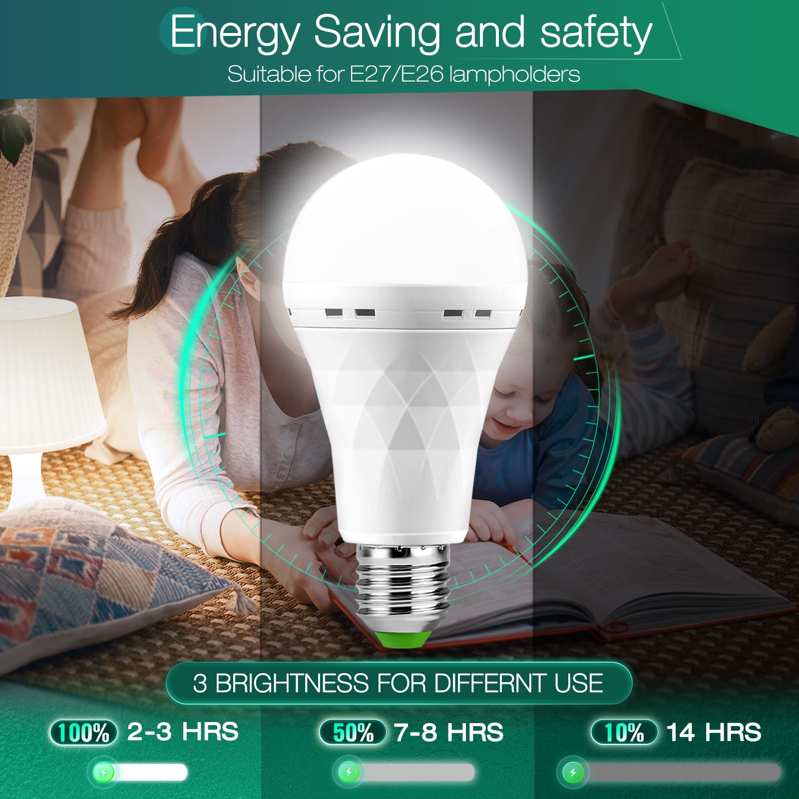 MOSLIAN emergency bulb in lamp demonstrates easy replacement without fixture changes