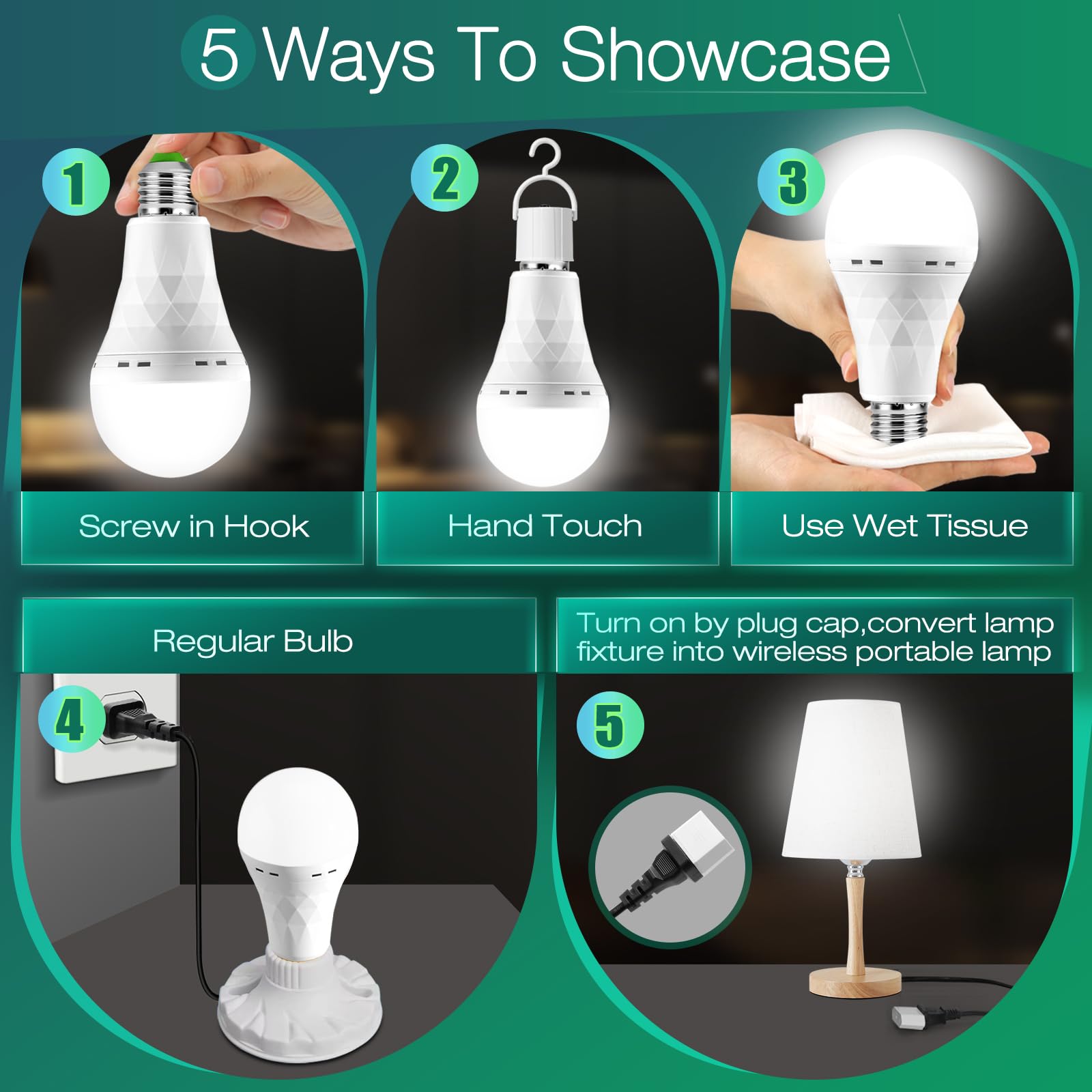 MOSLIAN emergency bulb for outdoor camping illuminates safely without separate gear
