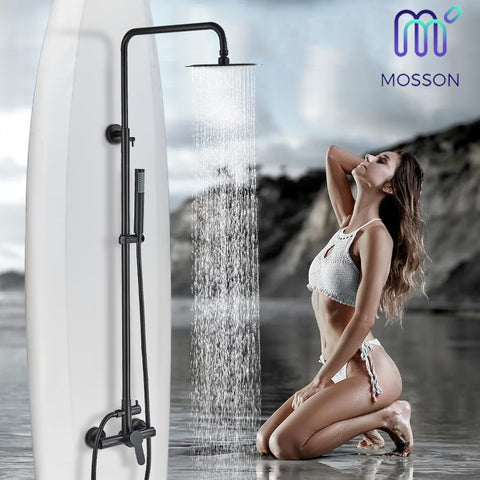 MOSSON handheld sprayer complements rain head for outdoor rinsing
