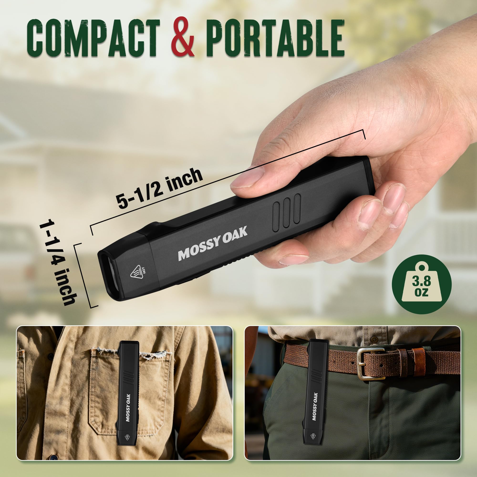 Mossy Oak gift-ready flashlight combines practicality and durability for thoughtful gifting.