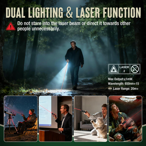 Mossy Oak IP67 waterproof flashlight protects against rain and dust.