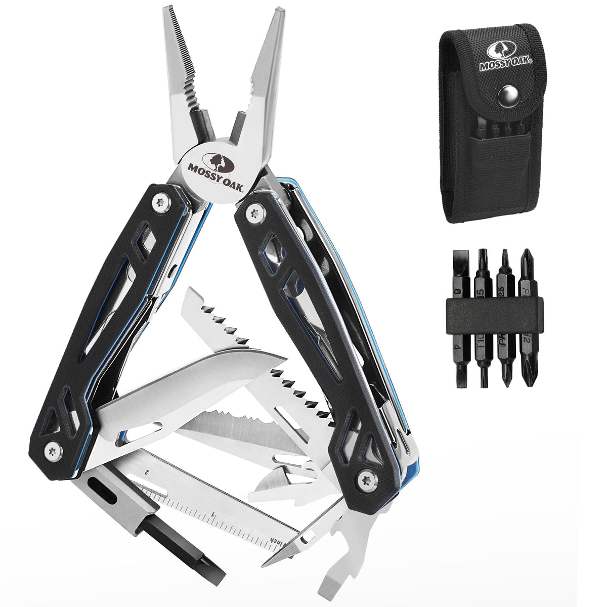 Mossy Oak multitool 21-in-1 front view for trail versatility