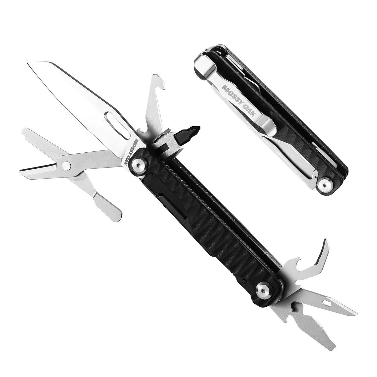 Mossy Oak Multitool knife blade for precise outdoor cutting.