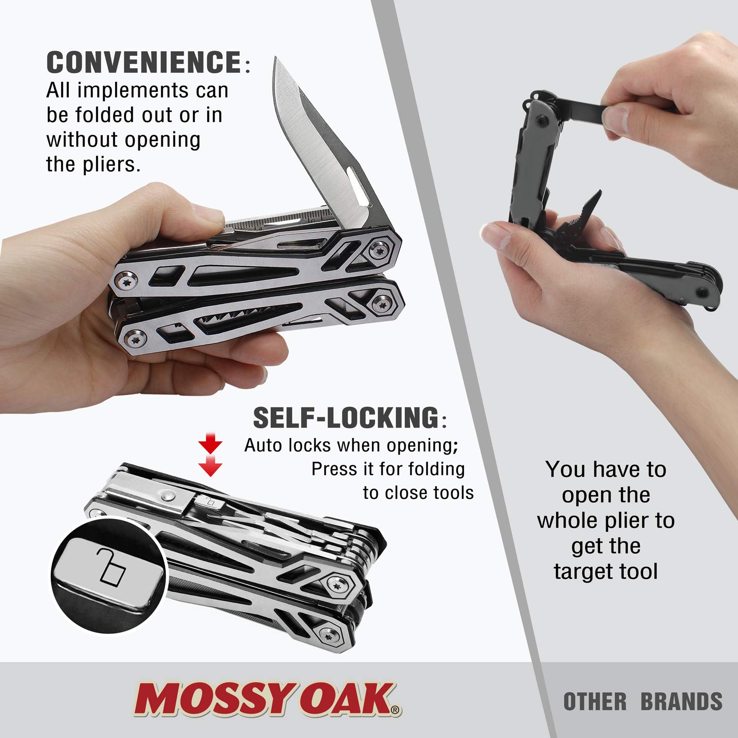 Mossy Oak Multitool regular pliers ideal for quick fixes.