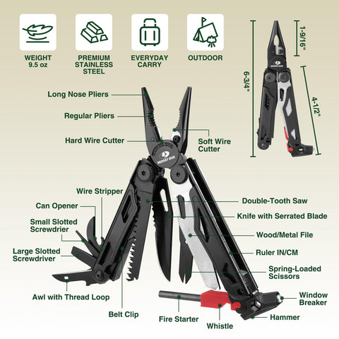 MOSSY OAK self-locking design closeup for safe tool access.