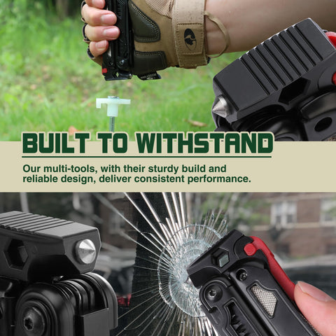 MOSSY OAK window breaker feature ready for emergency escapes.
