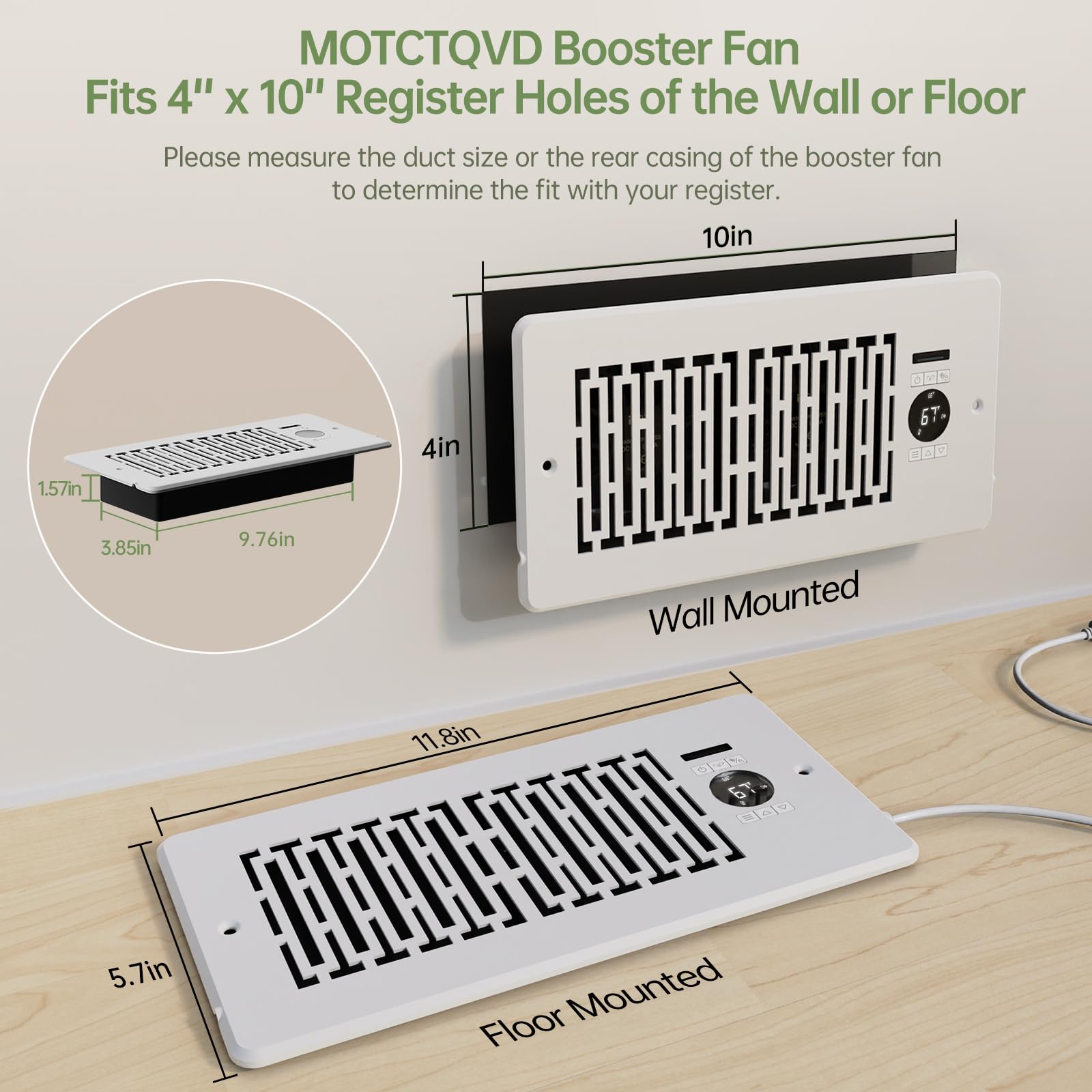 MOTCTQVD fits 4x10 register holes for simple installation.