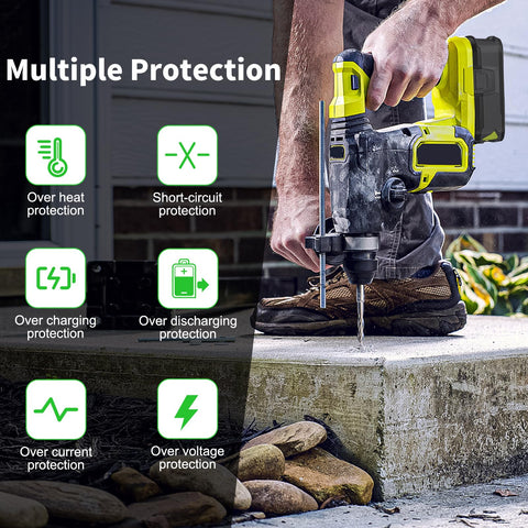 Moticett battery installed in Ryobi tools for seamless use.