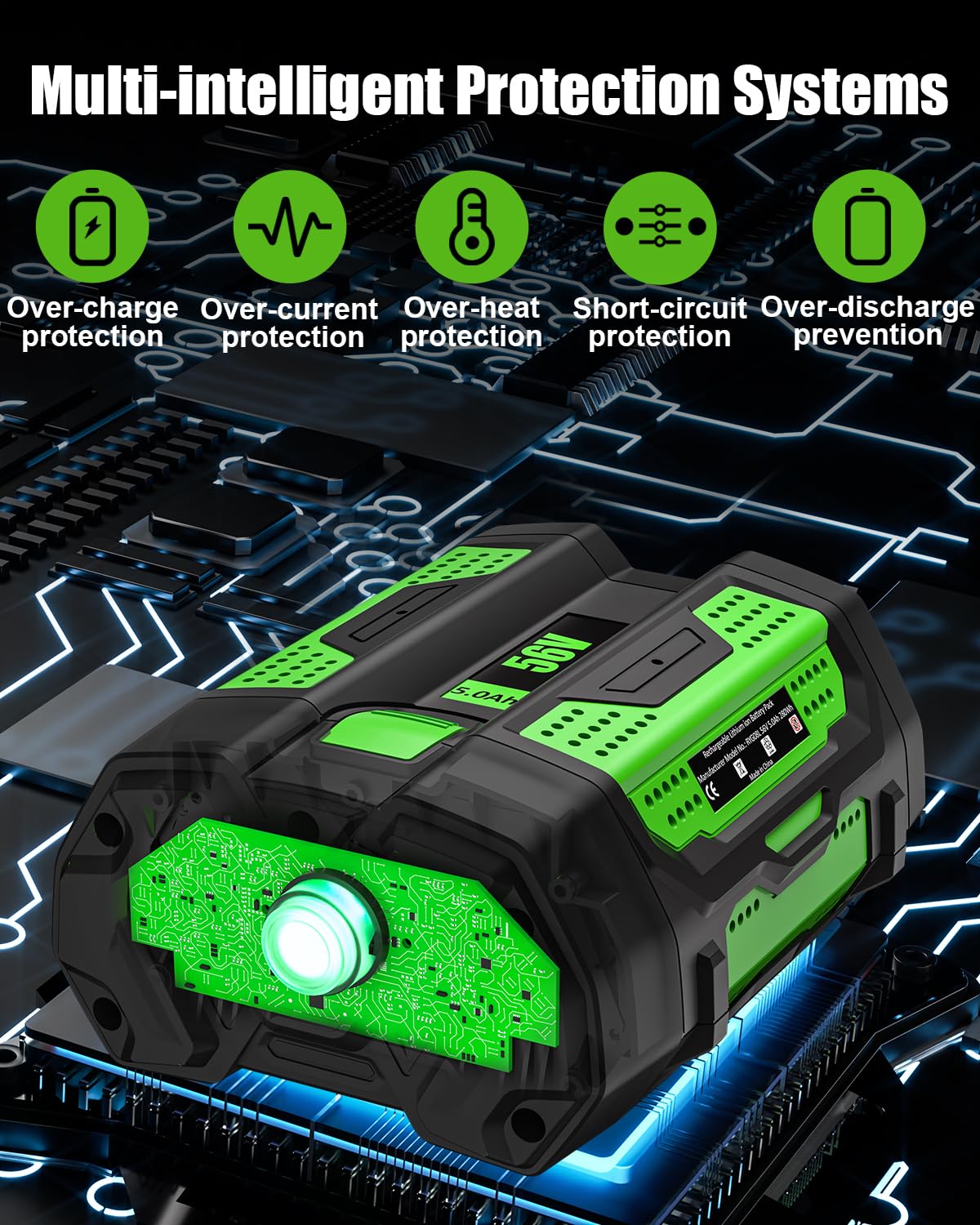 Moticett battery includes built-in safety protections against overcharge and short circuits.