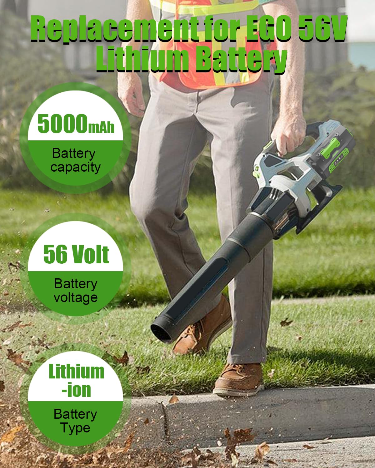 Moticett 56V battery compatible with EGO tools such as CS1604 CS1804.