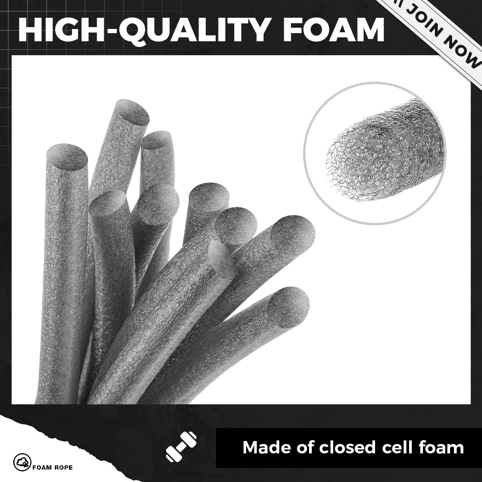 Flexible MotiMind backer rod fits tight gaps for neat seals.