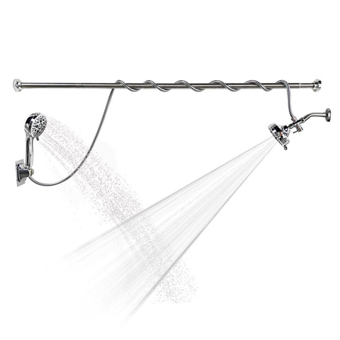motoaaaa double shower head overview showing a shared spa-like setup for couples