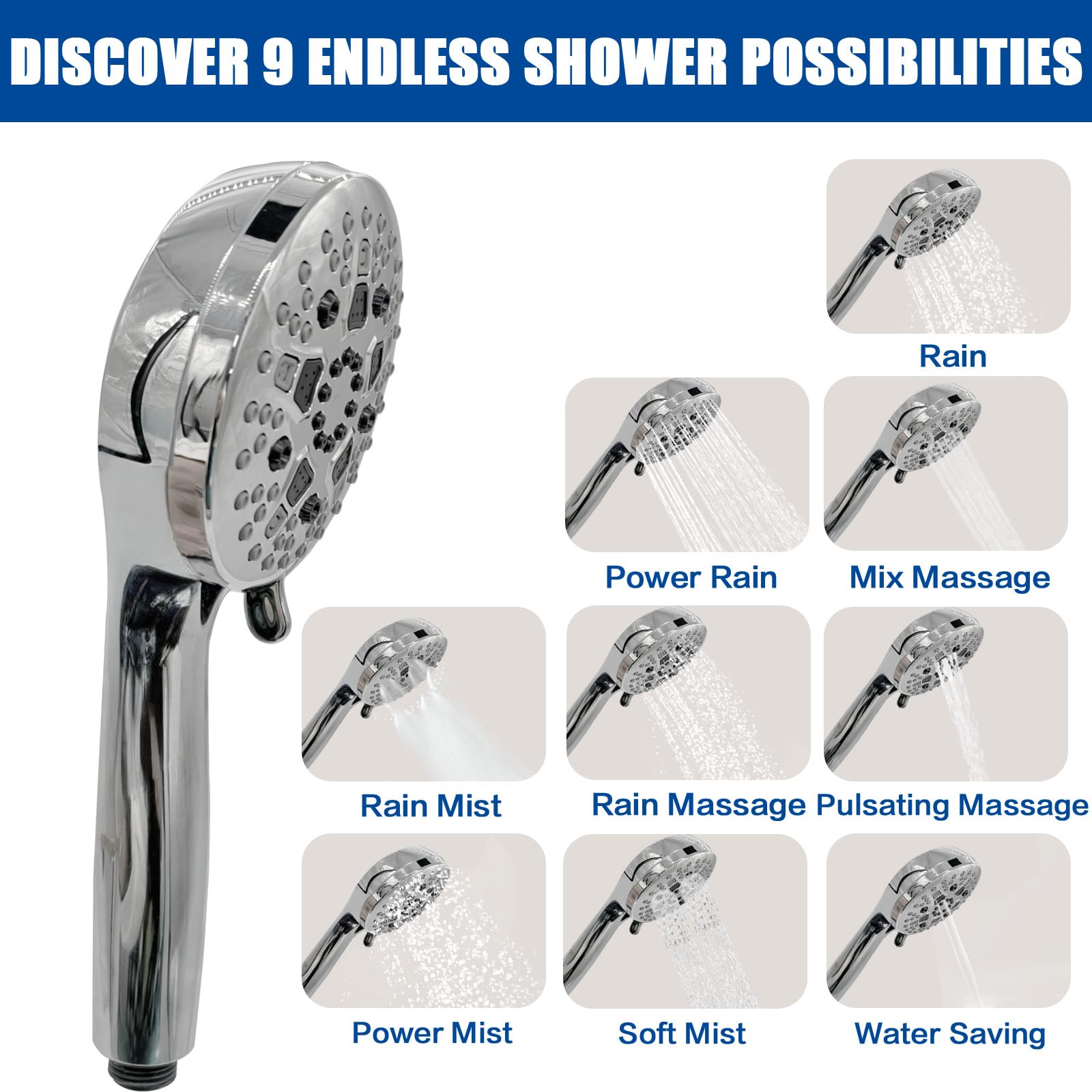 motoaaaa rain and handheld heads illustrate versatile spray options