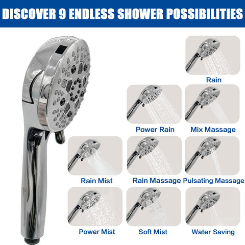 motoaaaa rain and handheld heads illustrate versatile spray options
