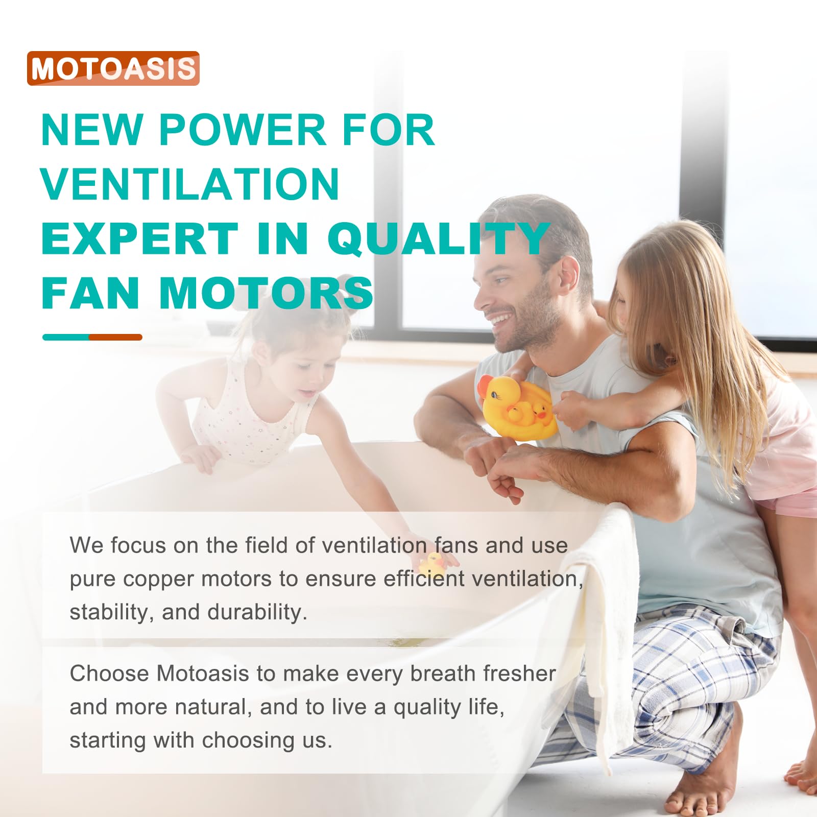 Motoasis 8x7 1/8-inch blade compatibility fits multiple bathroom fan models.