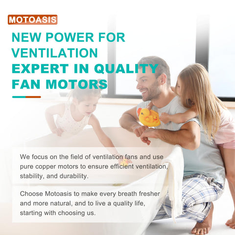 Motoasis 8x7 1/8-inch blade compatibility fits multiple bathroom fan models.