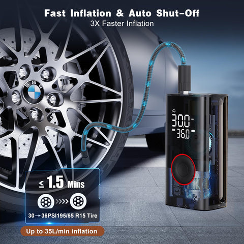 Motorenbau Tire Inflator auto shutoff prevents overpressure and saves time