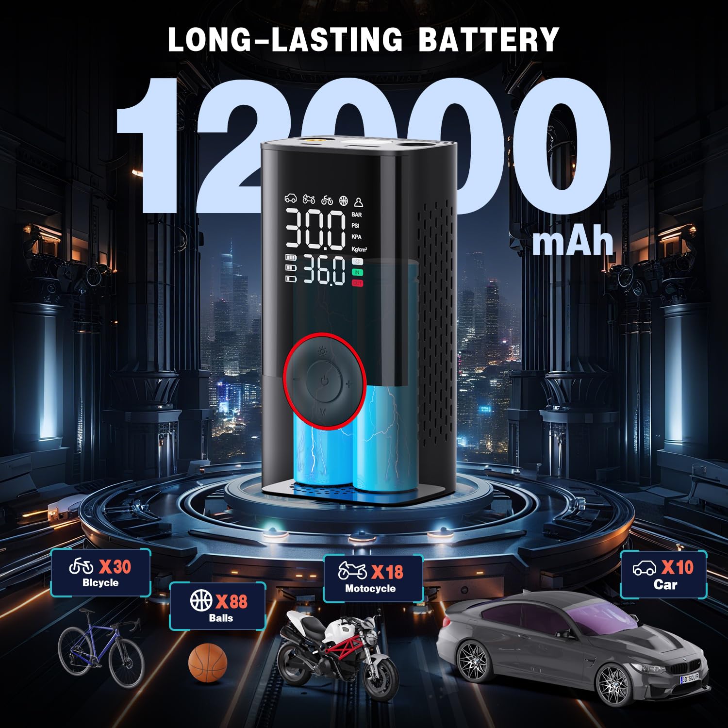 Motorenbau Tire Inflator digital pressure gauge enables quick, accurate PSI targeting