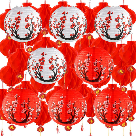 Mototo white 12-inch cherry blossom lantern for soft spring glow